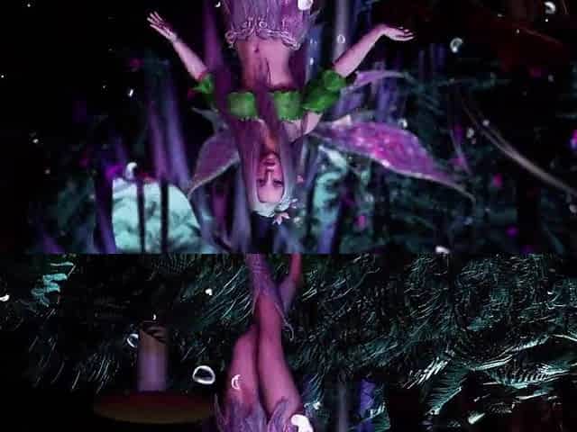 Stupid pale-skinned fairy gracefully posing in a elven woodland alone