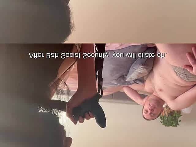 French Pegging - Double Vibrating Strapon: I Tie Him up and Fuck His Ass in POV
