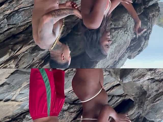 Slim Busty Ebony Beauty Cheats On Her Husband, Letting His Friend Fuck Her On the Beach