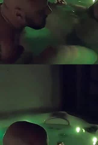 He Squirts Into Her Pussy Hole in the Pool