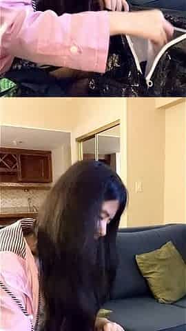 Asian Girl Shown Wardrobe and Then Sucks Black Cock
