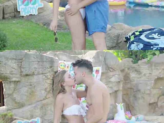 INTIMATE Haley Hill screwed by the pool