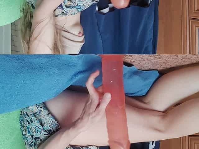 Big Dildo Ride (close up Wet MILF)