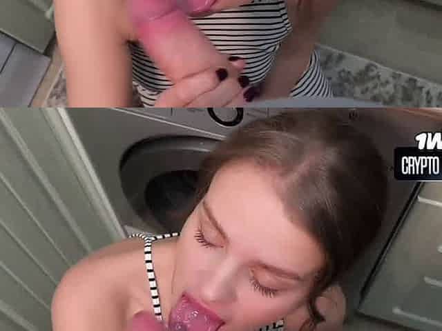 Horny stepsister gargles dick, takes creampie in vulva - XXX!