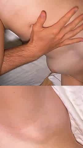 Oiled up Missionary Closeup - Shiny Tits & Dripping Pussy, Cum on Belly After Pussy Masturbation Orgasm - Programmerswife