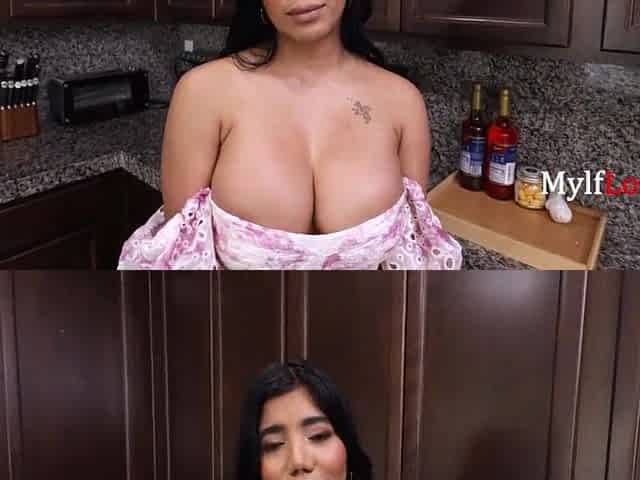 Breasty Latin chick Step Mama Barely Speaks English But Asks Me For My Cum
