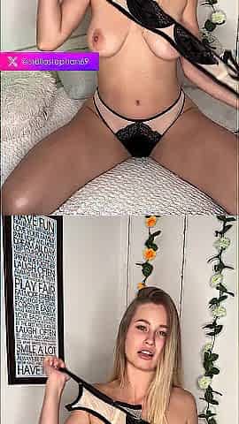 Golden-haired sucks large vibrator on camera