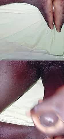 Thick ebony Rod FILLS MY HANDS WITH CUM
