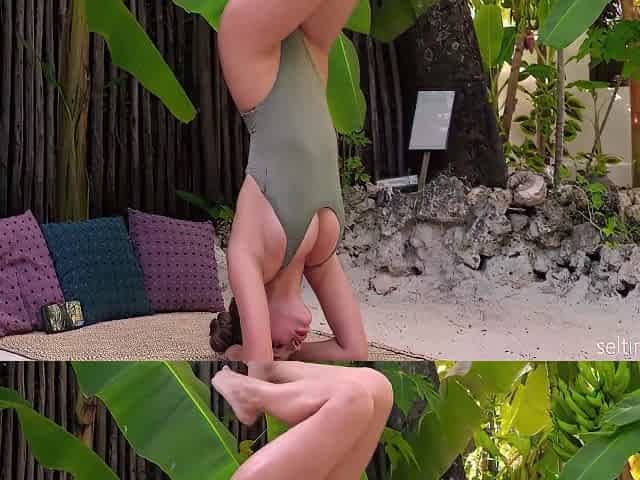 Beautiful Teen 18+ Strips Naked And Fucks Herself Outdoors