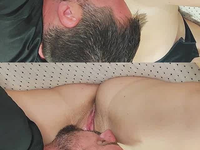 Sucking my butt and cum inside