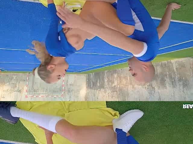Cute Teen 18+ Fellatio Over Football