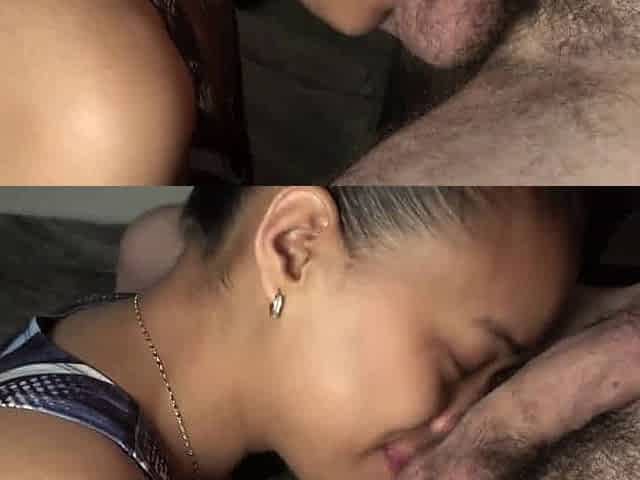 Horny stepsister gives a raunchy suck off and sucks, drools and gulps cum. Passionate duo has gonzo hump and pulls hair. Real ho