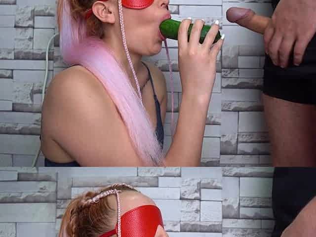 Cheated Step Sister in Fruit Game! This babe liked it! SURPRISE!