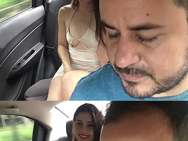 hawt beauty puts the lush in her vagina and the uber driver controls her lush