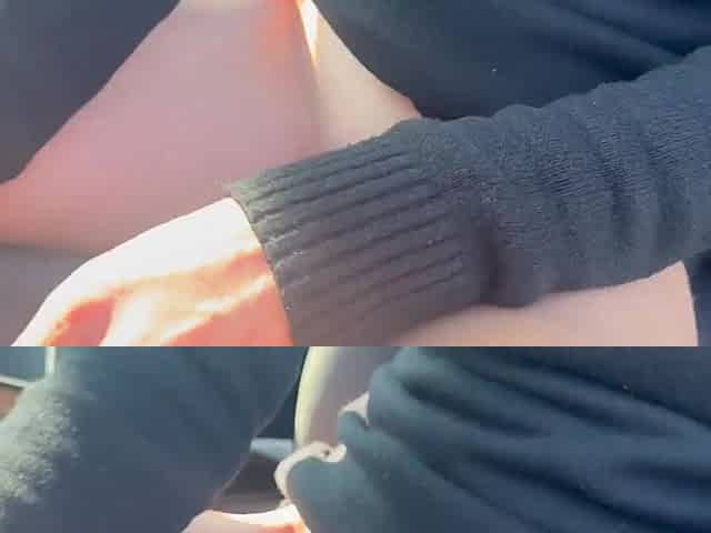 ACCIDENTAL RISKY SEX - SURPRISED MASTURBATING MY CUNT IN THE CAR
