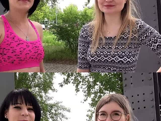 GERMAN SCOUT - CANDID BERLIN GIRLS FIRST FFM 3SOME PICKUP