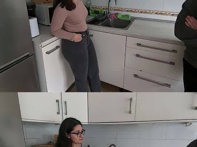 My roommate in the kitchen