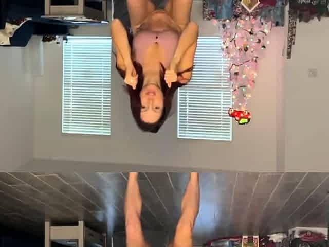 Amateur redhead Jacqueline with glasses masturbates
