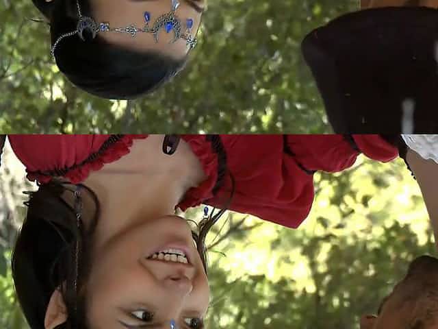 teen Elf cosplay girl gets pounded outdoor