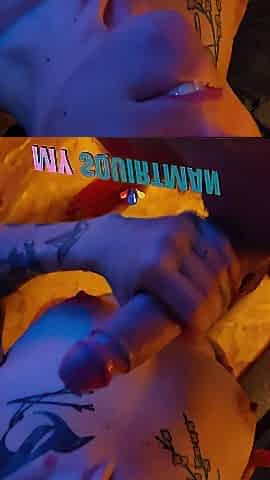Dirtytalk and ejaculation on my melons after tugjob