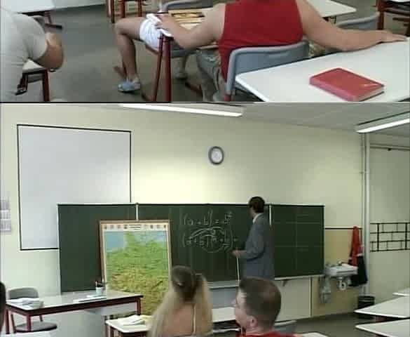 Two Cute College Girls From Germany Fucked Together in Classroom