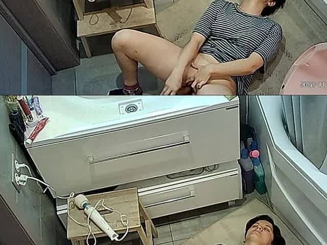 our mom caught in bathroom