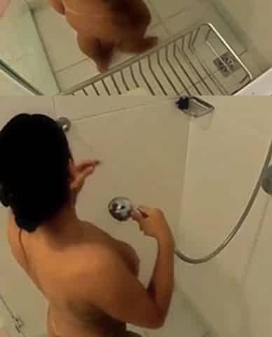 Caio on the Net Taking a Bath! Busty Brunette Riding Hard on a Thick Cock