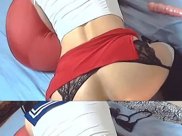 Asian Crossdresser Rides Sex Machine