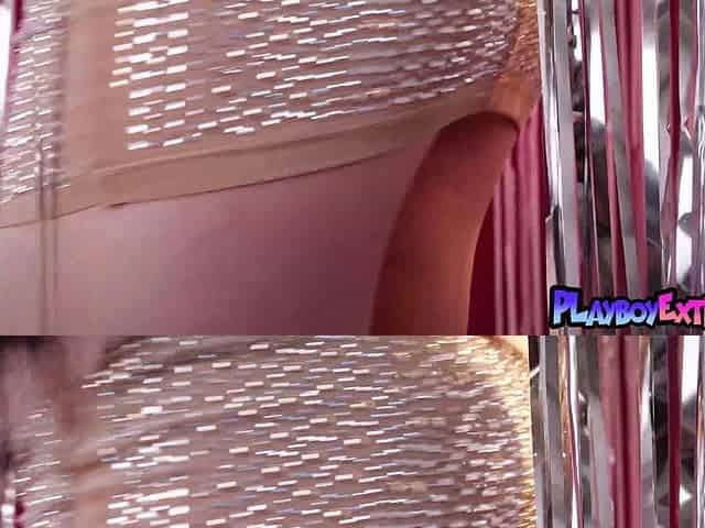 Busty blondie reveals her hard nipples