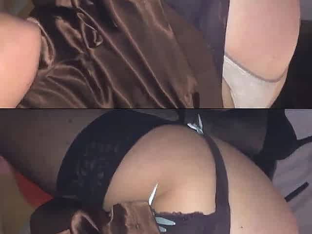 673 (01) - Hammered in My Brown Satin Suit, Heels, and My Constricted Booty in My Thon