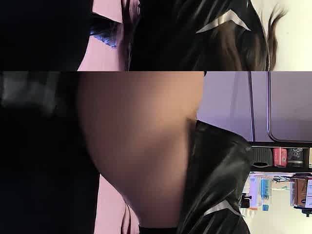 Teasing my roommate into collaborating on a clip. That guy enjoys my large butt