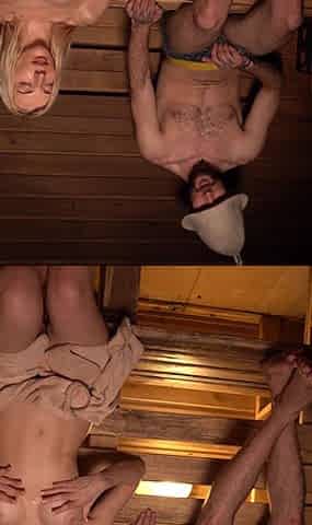 Blonde Showed Her Tits to a Stranger in the Sauna and Was Fucked