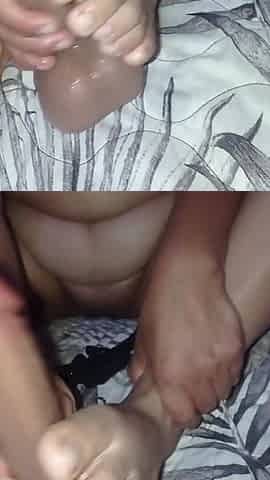 Masturbating