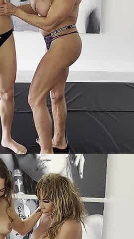 First Time Ever Topless Lift and Carry Featuring Anastasia Vini and Debra Dandrea