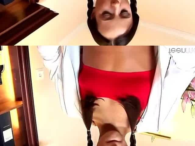Frisky Teen 18+ Brunette, Stella Is Using A Huge Sex Toy While Masturbating On A Bar