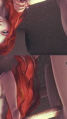 Red Head Ariella Oral Sex Blowjob and Cumshot - Sexy Anime Girl Sucks Cock in Honey Select 2 3D Animation Hentai