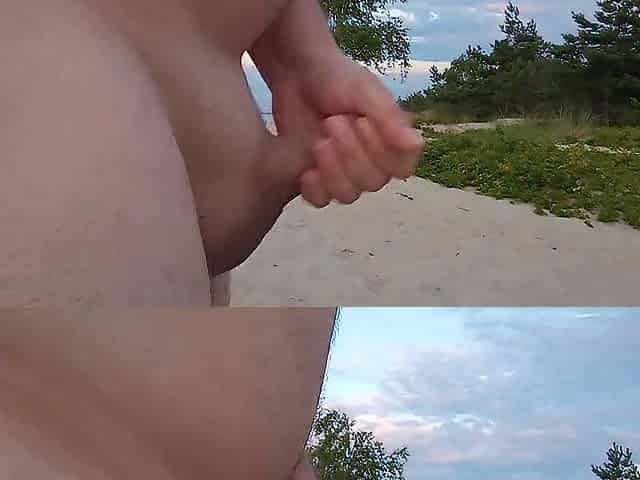 My ramrod is hard on public beach