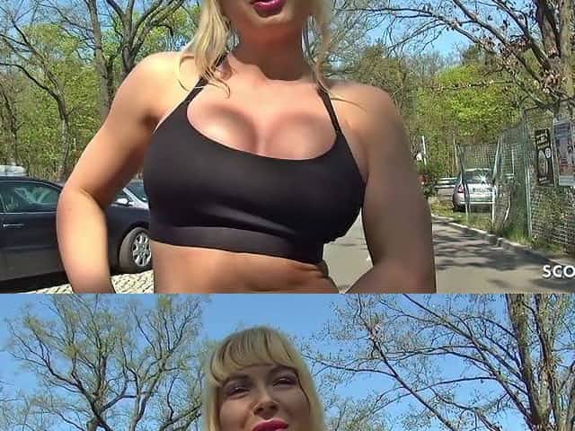 GERMAN SCOUT - FITNESS ABS TEENAGE TALK TO CRAZY ASSFUCKING SEX AT PUBLIC CASTING - Cum Load