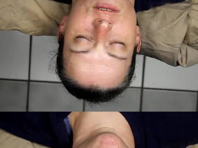 Biggest Homemade facial blasting right in her eyes!!! FIXED SOUND
