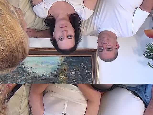 Ebony-haired bulky wench loves to suck dongs