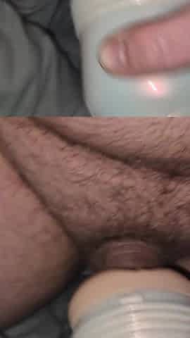 Cum show with toy