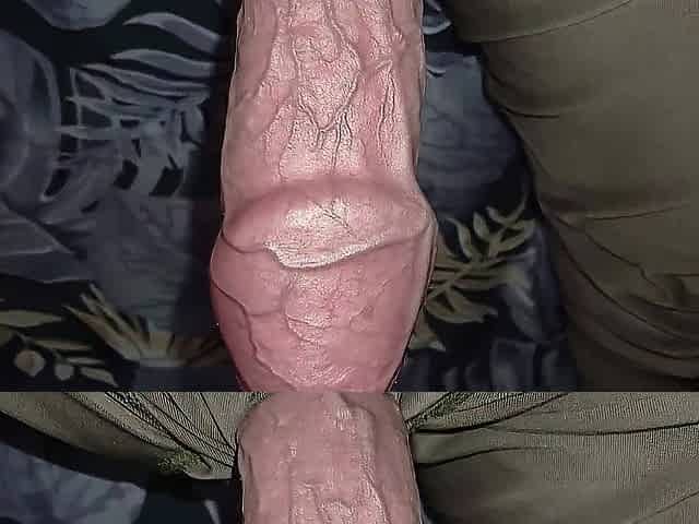 Large knob head close up. I cum from a masturbating massage