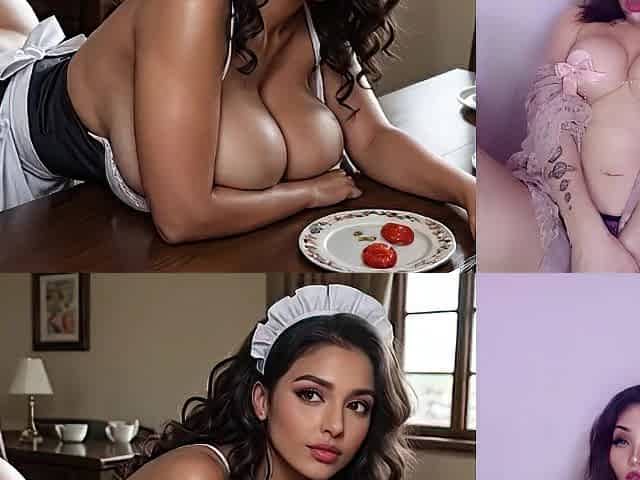 Large-assed, chunky maid gets banged by her boss