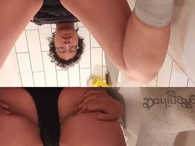 Queefing in a bathtub throughout ebony pants