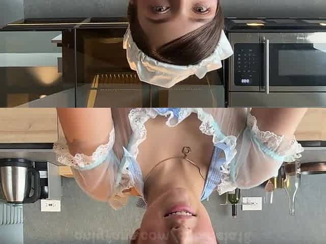 My 1st squirts in a very gorgeous maid outfit and oral-sex