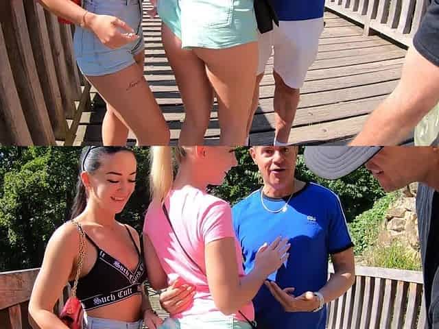 Shorts-clad outdoor fun with Porno Dan, Johnny Nitro, and the stunning Jenny Wild.