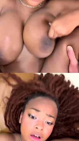 POV Huge Tits Ebony Sucks And Rides Cock