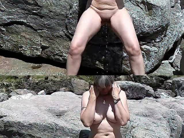 Fun on the rocky beach