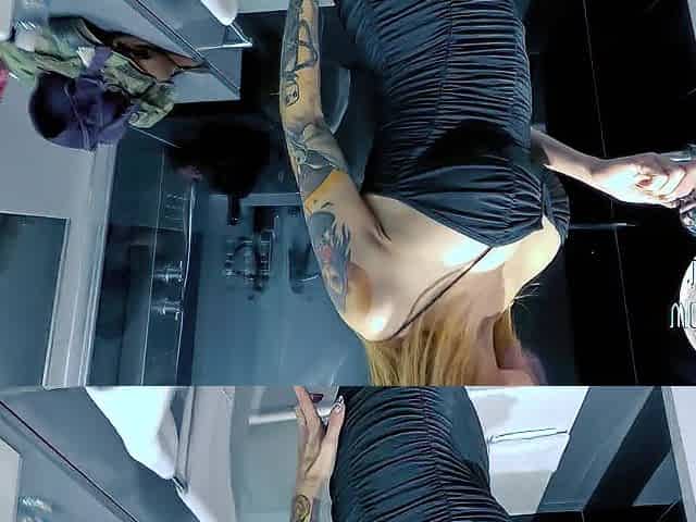 Flashing at a hotel with a huge buttplug, changing raiment and teasing