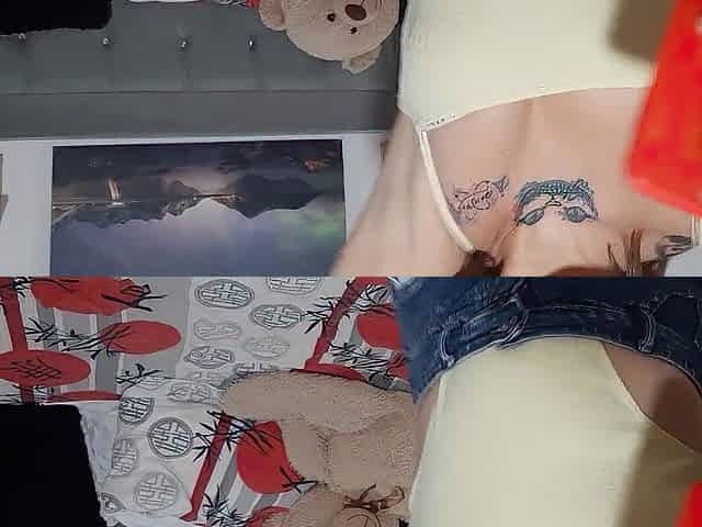Tattooed cutie makes masturbating episode for her spouse